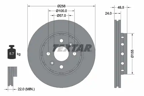 спирачен диск TEXTAR 92131100