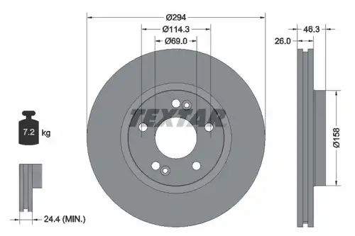 спирачен диск TEXTAR 92136403