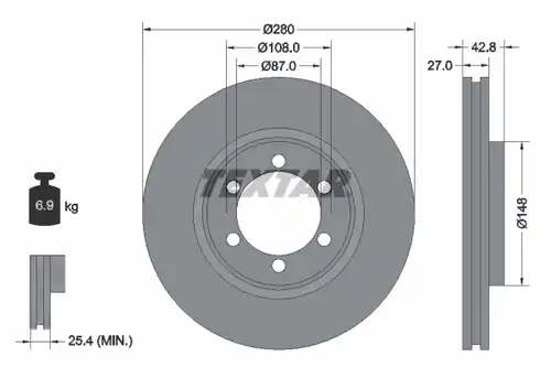 спирачен диск TEXTAR 92136503