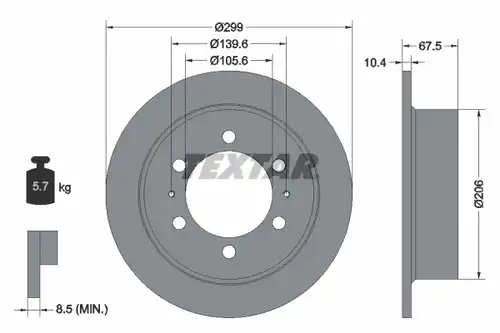 спирачен диск TEXTAR 92138500