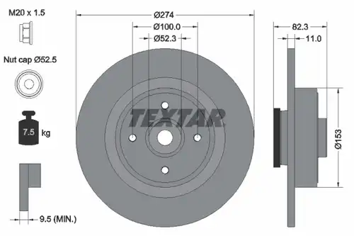 спирачен диск TEXTAR 92141403