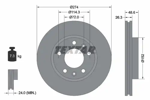 спирачен диск TEXTAR 92146900