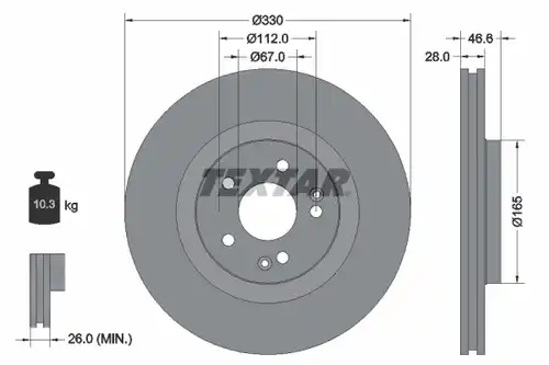 спирачен диск TEXTAR 92151005