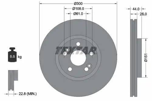 спирачен диск TEXTAR 92151503