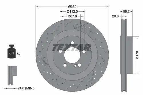 спирачен диск TEXTAR 92151605