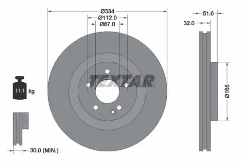 спирачен диск TEXTAR 92151705