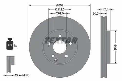 спирачен диск TEXTAR 92152105