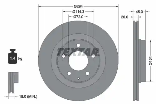 спирачен диск TEXTAR 92152800