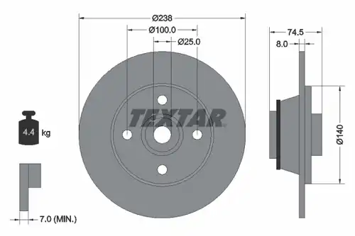 спирачен диск TEXTAR 92154100