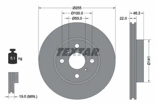 спирачен диск TEXTAR 92156100