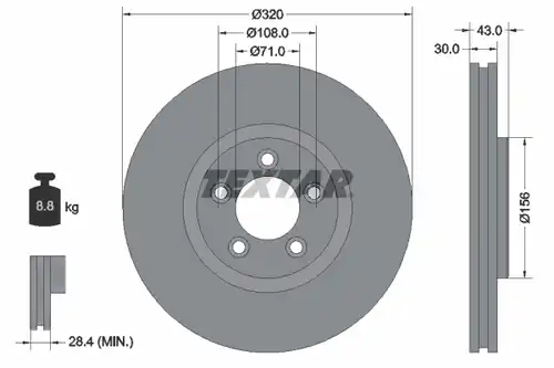 спирачен диск TEXTAR 92158703