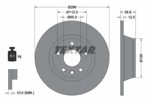 спирачен диск TEXTAR 92159403