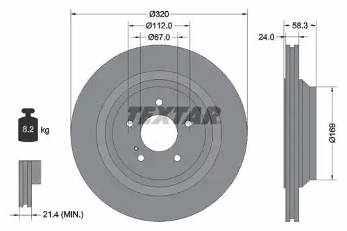 спирачен диск TEXTAR 92160705