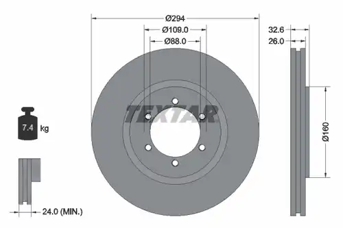 спирачен диск TEXTAR 92162600