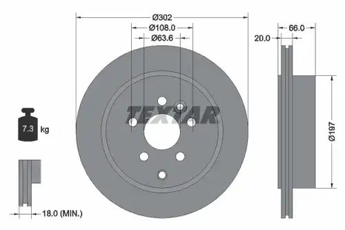 спирачен диск TEXTAR 92162803