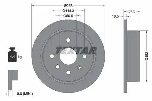 спирачен диск TEXTAR 92163003