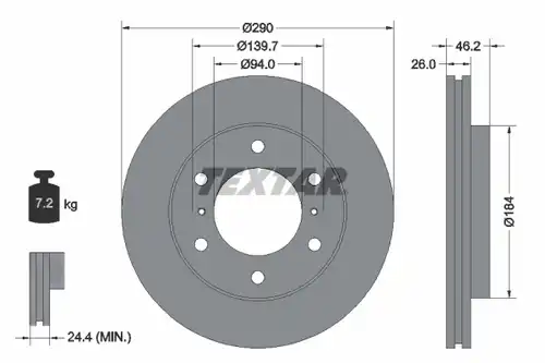 спирачен диск TEXTAR 92167103