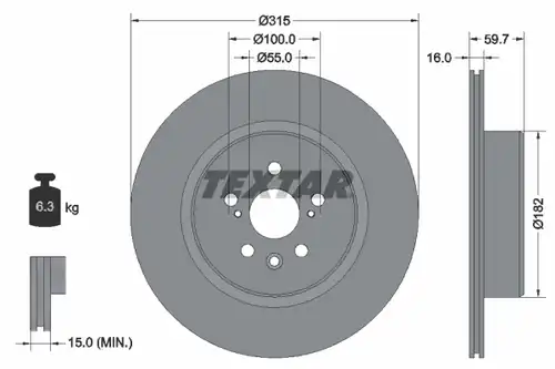 спирачен диск TEXTAR 92169503
