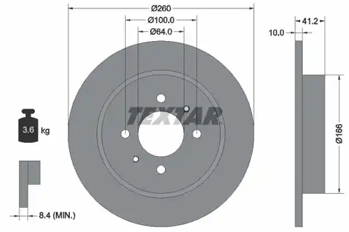 спирачен диск TEXTAR 92171203