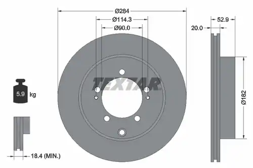 спирачен диск TEXTAR 92171303