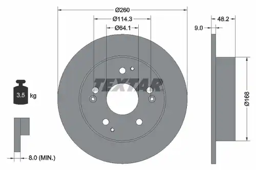 спирачен диск TEXTAR 92172103