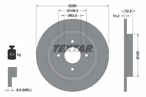 спирачен диск TEXTAR 92172403