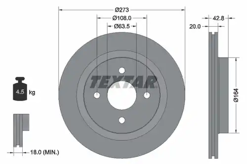 спирачен диск TEXTAR 92172503