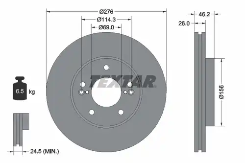 спирачен диск TEXTAR 92173203