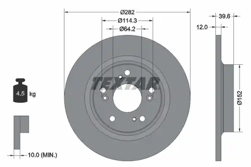спирачен диск TEXTAR 92173403