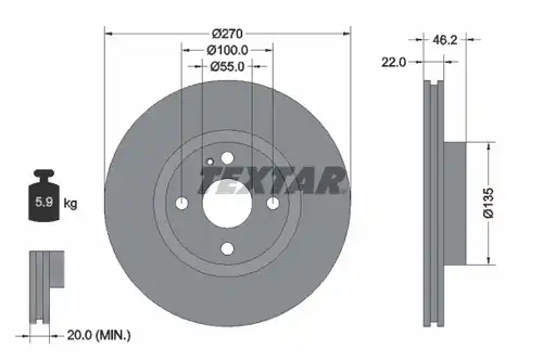 спирачен диск TEXTAR 92175903