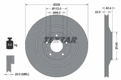 спирачен диск TEXTAR 92177003