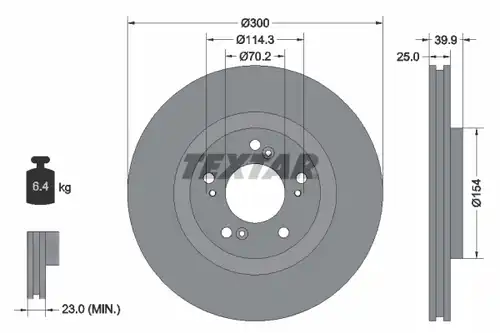 спирачен диск TEXTAR 92177803