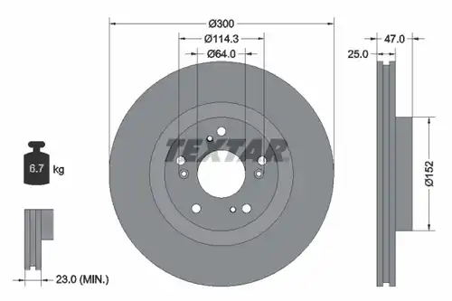 спирачен диск TEXTAR 92177903
