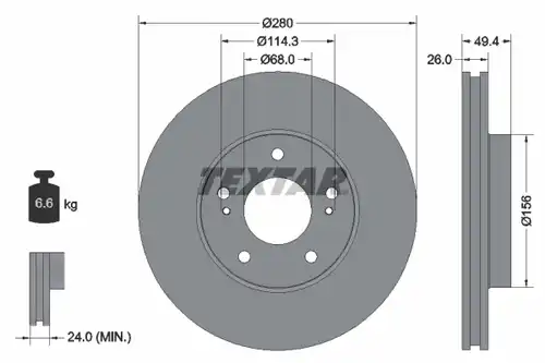 спирачен диск TEXTAR 92179003
