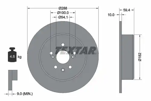 спирачен диск TEXTAR 92179203
