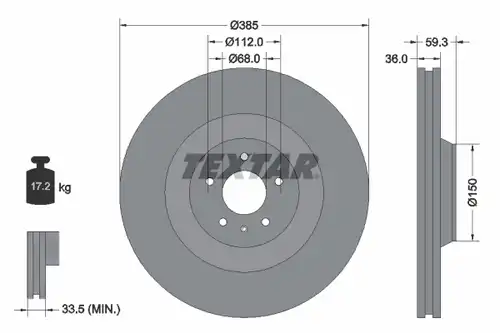 спирачен диск TEXTAR 92184203