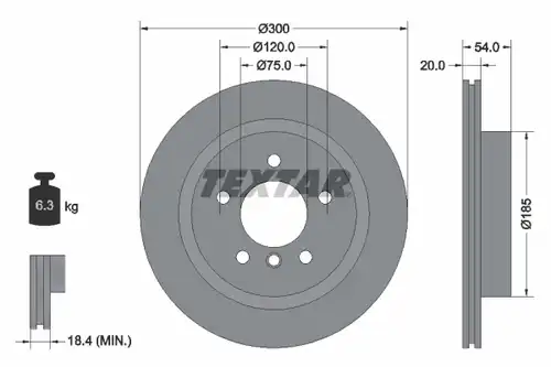 спирачен диск TEXTAR 92196605