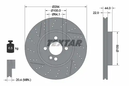 спирачен диск TEXTAR 92196703