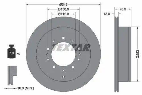 спирачен диск TEXTAR 92198503