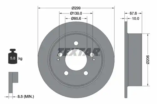 спирачен диск TEXTAR 92198703