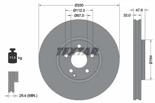 спирачен диск TEXTAR 92198805