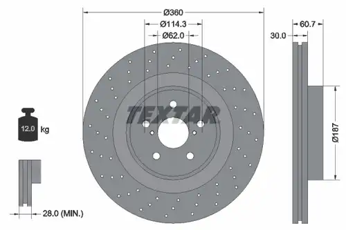 спирачен диск TEXTAR 92199703
