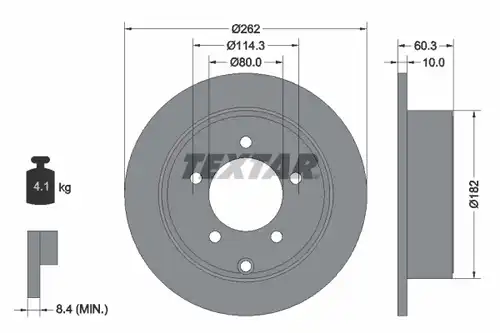 спирачен диск TEXTAR 92202903