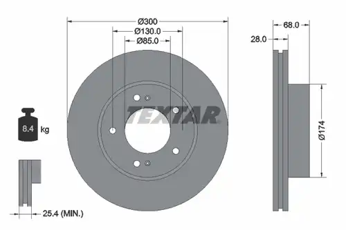 спирачен диск TEXTAR 92203003