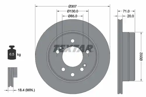 спирачен диск TEXTAR 92203103