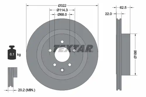спирачен диск TEXTAR 92203603