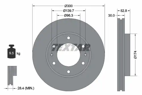 спирачен диск TEXTAR 92203800