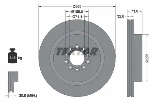 спирачен диск TEXTAR 92223103