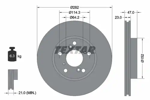 спирачен диск TEXTAR 92227503
