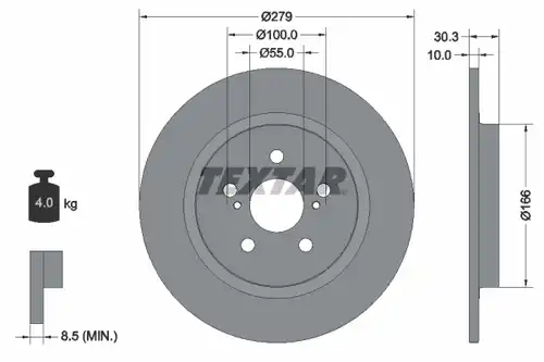 спирачен диск TEXTAR 92228303